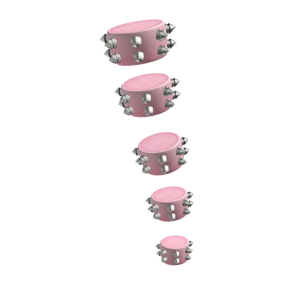 Left Leg Spikes Silver Leather Pink Cyberpunk Emo