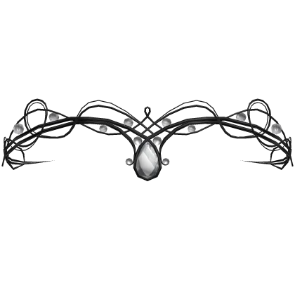 Black Crystal Fairy Elf Tiara with White Pearls