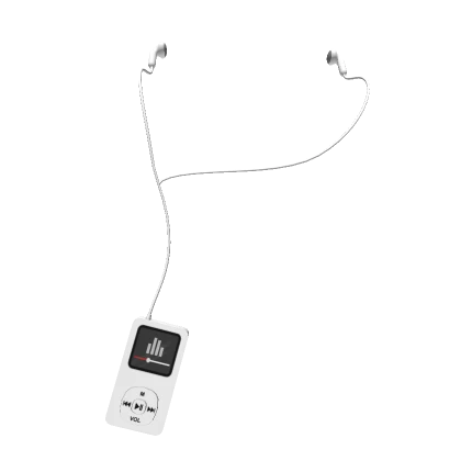 White MP3 Player w/ Earbuds