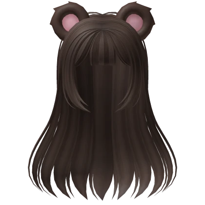 Cute Bear Anime Hair w/ Bangs in Brown