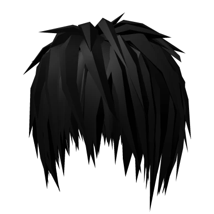 Black Anime Messy Boy Emo Hair