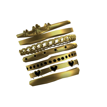 [L] Pretty Stacked Gold Bracelets