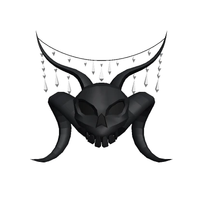 Black & Silver Horn Skull Headdress