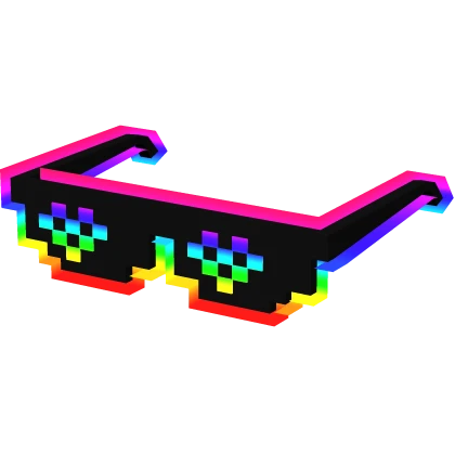 Rainbow Cartoony Cyber Pixel Sunglasses