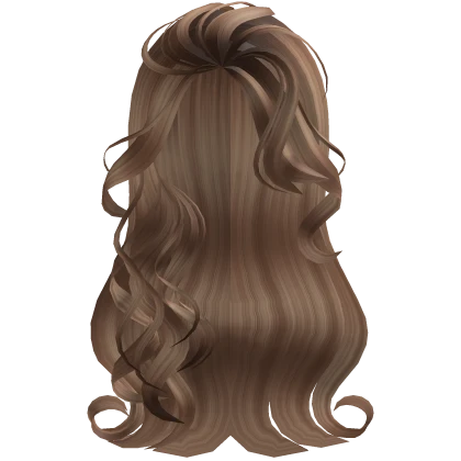 Long Messy Side Swept Wavy Caramel Hair