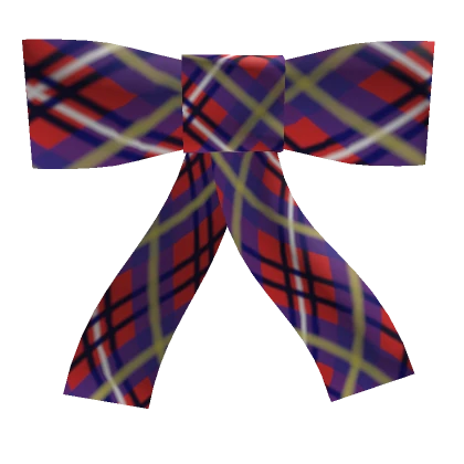 Plaid School Neck Bow Red