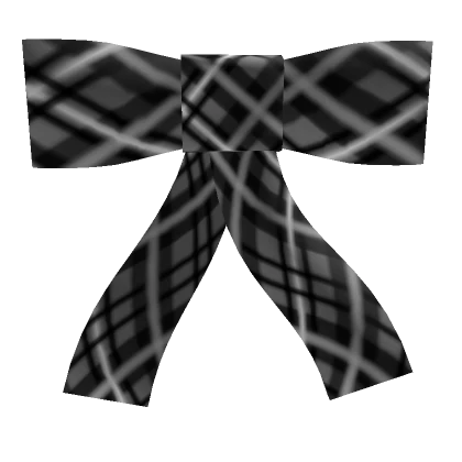 Plaid School Neck Bow Black