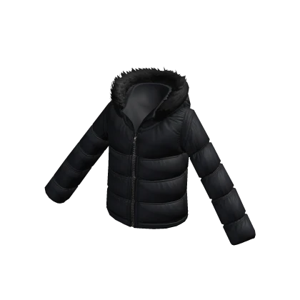 Fur Hood Navy Puffer Jacket