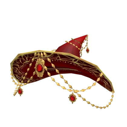 Charmed Witch hat - red/gold 