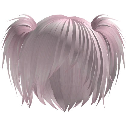 light pink messy choppy emo scene high pigtails