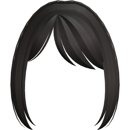 kawaii shy anime side bangs dark brown