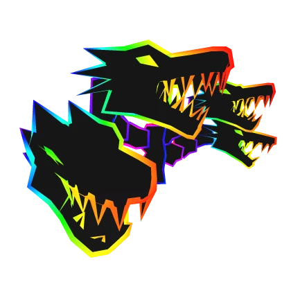 Cartoony Rainbow Dragon Heads