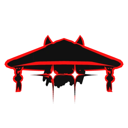 Cartoony Red Samurai Hat with Glowing Eyes