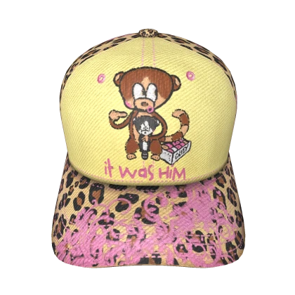 Cute Cap | Yellow & Leopard