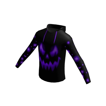 Black Halloween Sweatshirt Purple Pumpkin Glow Bat