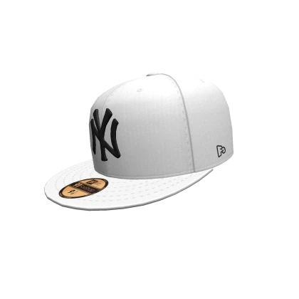 Sideway White NYC Fitted Cap