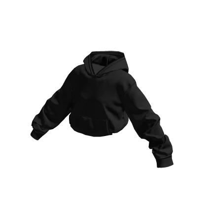 Oversize Crop Hoodie (Black)