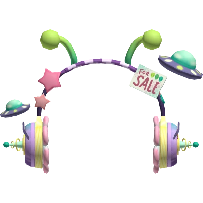 cute kawaii pastel decora alien headphones