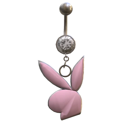 2000s McBling Bunny Y2K Belly Piercing (Pink)