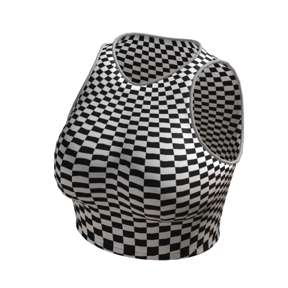 Crop Top Checkers Basic Tight Baddie T-Shirt