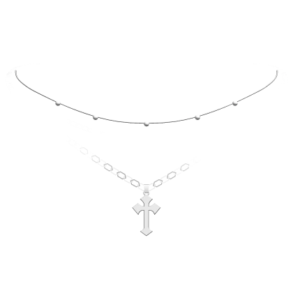 Silver Layered Cross Necklace