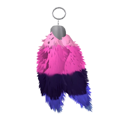 Double Omni Pride Raccoon Tails Keychain