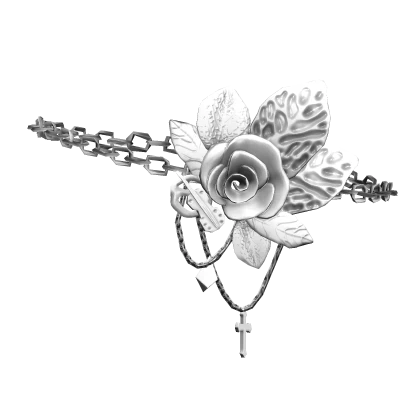 White Grunge Rose Thorn Chain Eyepatch (1.0)