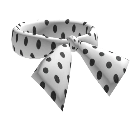 ♡ cute white & black igari polka dot neck scarf 