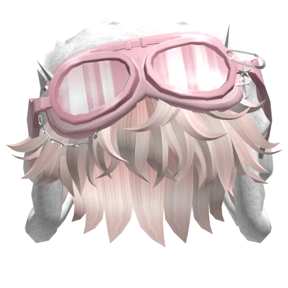 Baby Pink Cool Boy Hair w/ Y2K Goggles Ushanka