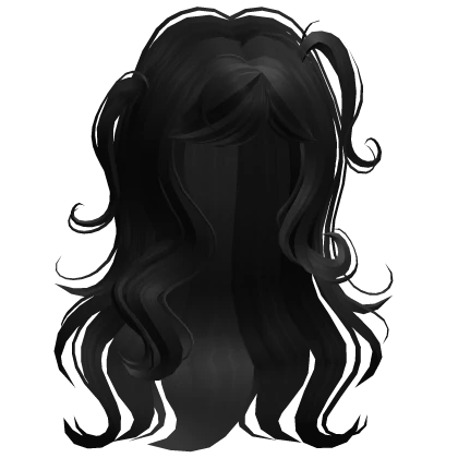 ♡ Cute Long Swirl Half Pigtails in Black