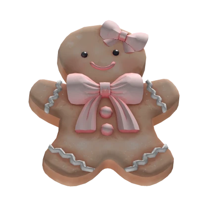 Christmas Gingerbread Face Cookie (Pink)
