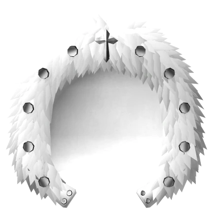 gothic white hood w fluffy fur and pendants