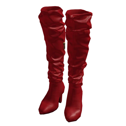 BB Red Leather Boots High