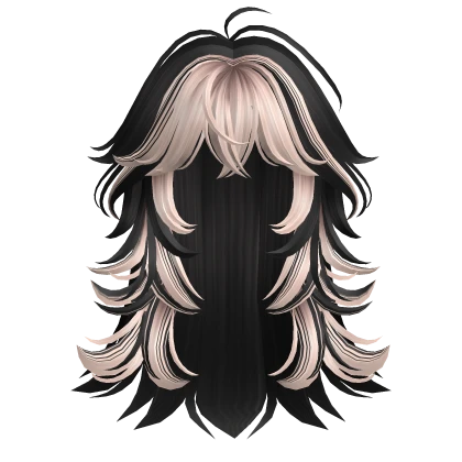 Two-Tone Fluffy Long Spikey Wolf Cut Blonde&Black