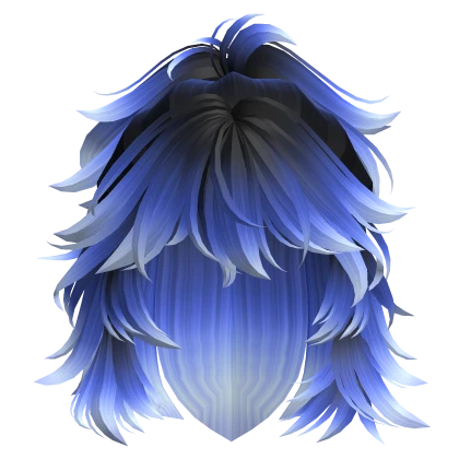 Messy Short Anime Wolfcut Ponytail (Blue & Black)