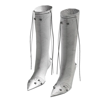 Street Design White Pointed Boots