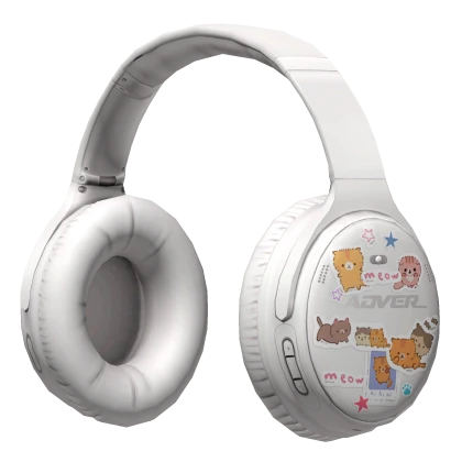 Basic Cute Sticker Headphones (White)