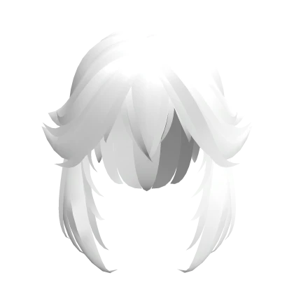 White Messy Anime Hair