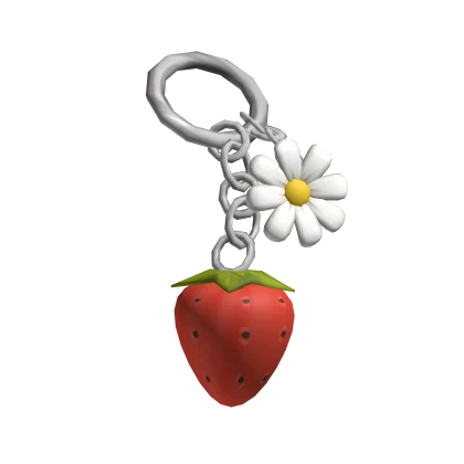 igari cottagecore strawberry flower keychain