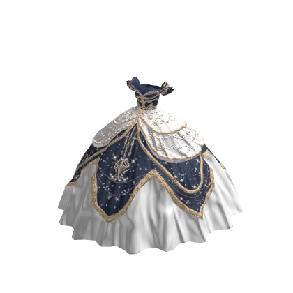 ♾️ White & blue astral goddess ballgown