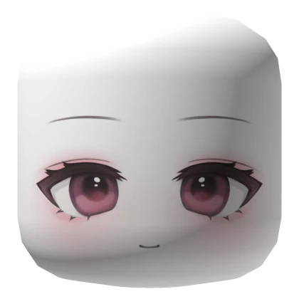 smiling kawaii anime pink eyes chibi face mask