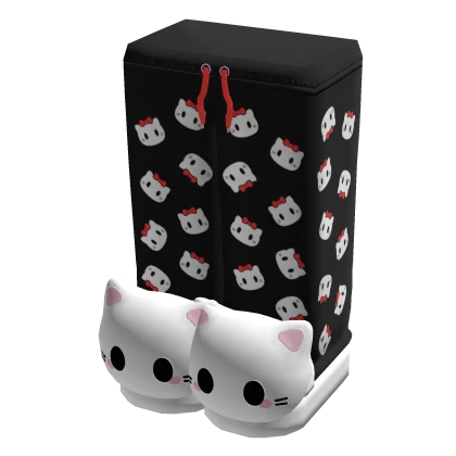 Black Kitty Pjs w/ Slippers