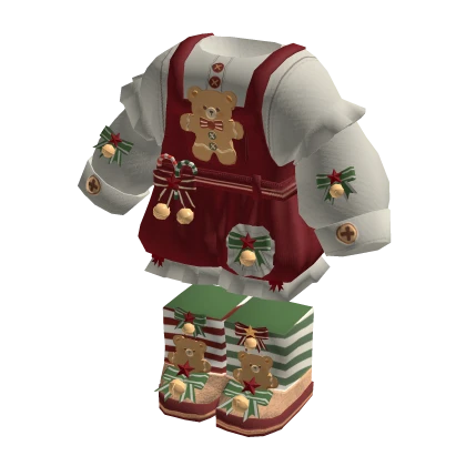Christmas Teddy Elf Outfit