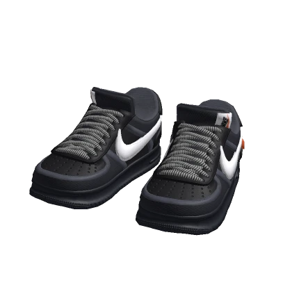 Black Grey Air Force 1s X Of Whi