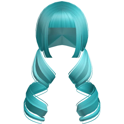 ☆ adorable soft swirly ponytails ocean blue