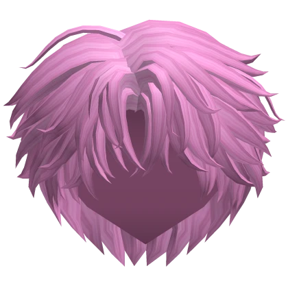 Pink Middle Parted Messy Uzuki Hair