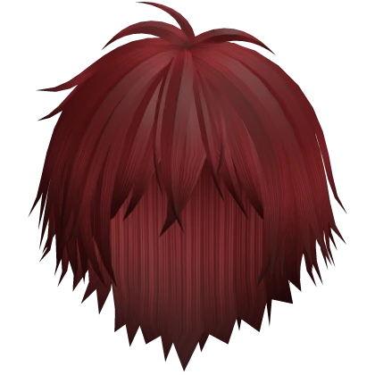 Red fluffy emo anime boy hair