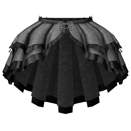 gothic layered lace long skirt 3.0 grey & black