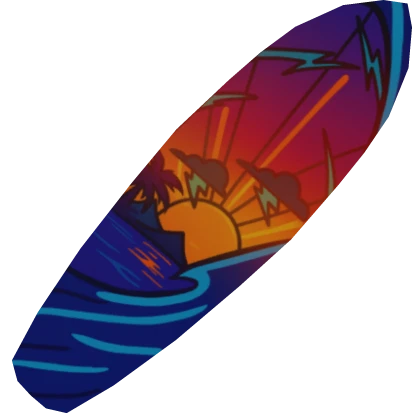 Electric Summer Tropical Surfboard