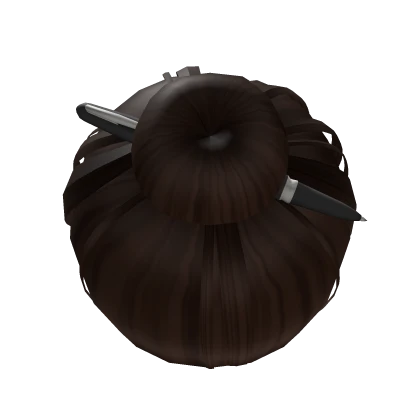 Brown 2000s Chic Sleek Office Siren Pen Bun